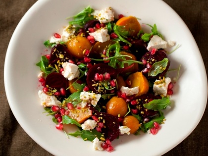 Beetroot Salad with Pomegranate + Pistachio