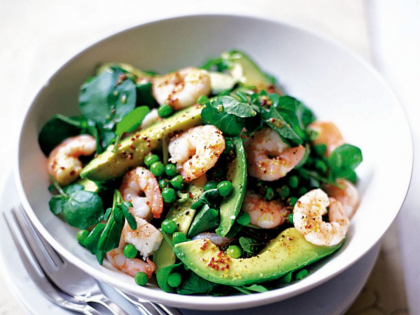 Prawn and Avocado Salad with Lemon Dressing