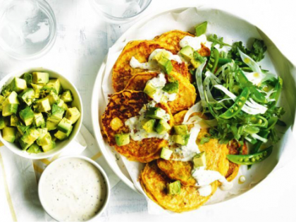 Pumpkin and Carrot Fritters with Fennel Salad