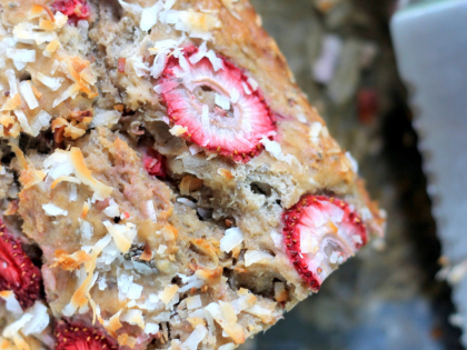 Strawberry Coconut Chia Seed Banana Bread