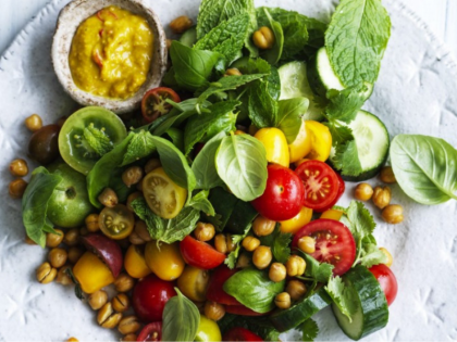 Chickpea and Tomato Salad with Coconut Dressing